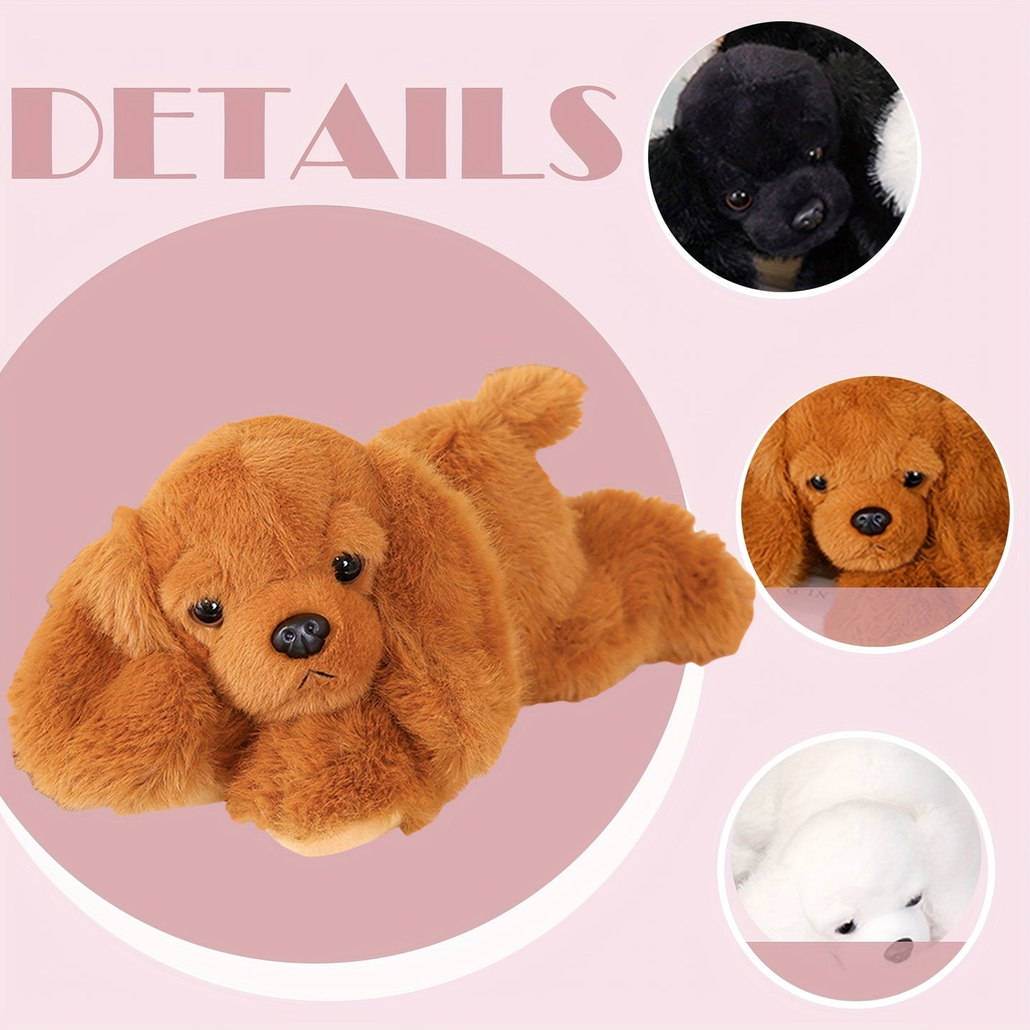 30Cm\u002F11.81In Lying Dog Plush Toy Simulation Planky Dog Doll - Black, White, Brown, Gray Stuffed Animal Soft Kawaii Plushies - Cuddle Pillow, Cute Plushies - Birthday, Valentine'S Day