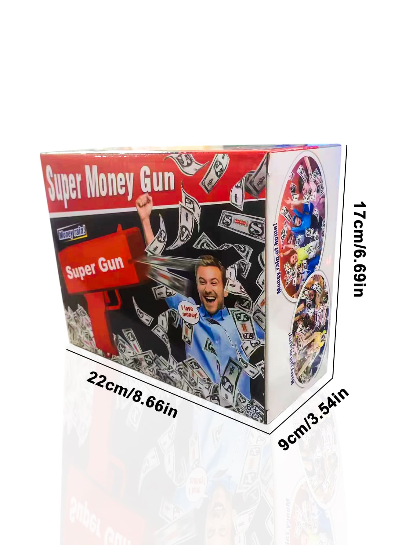 Super Money Guns Toys ,Fake Paper Playing Spray Money Gun Make It Rain Toy Gun, Handheld Cash Gun Fake Bill Dispenser Money Shooter Toy Gold