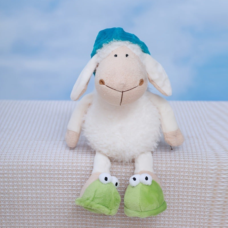 1pc Soft Cuddly Lamb Toy 1pc Cuddly Lamb Plush Toy, Soft Polyester Stuffed Animal, Interactive Pet Chew Toy for Dogs & Cats, Creative Shape, Ideal for Small to Medium Breeds, Durable Pet Supplies for Training & Decoration, Stuffed Plushies
