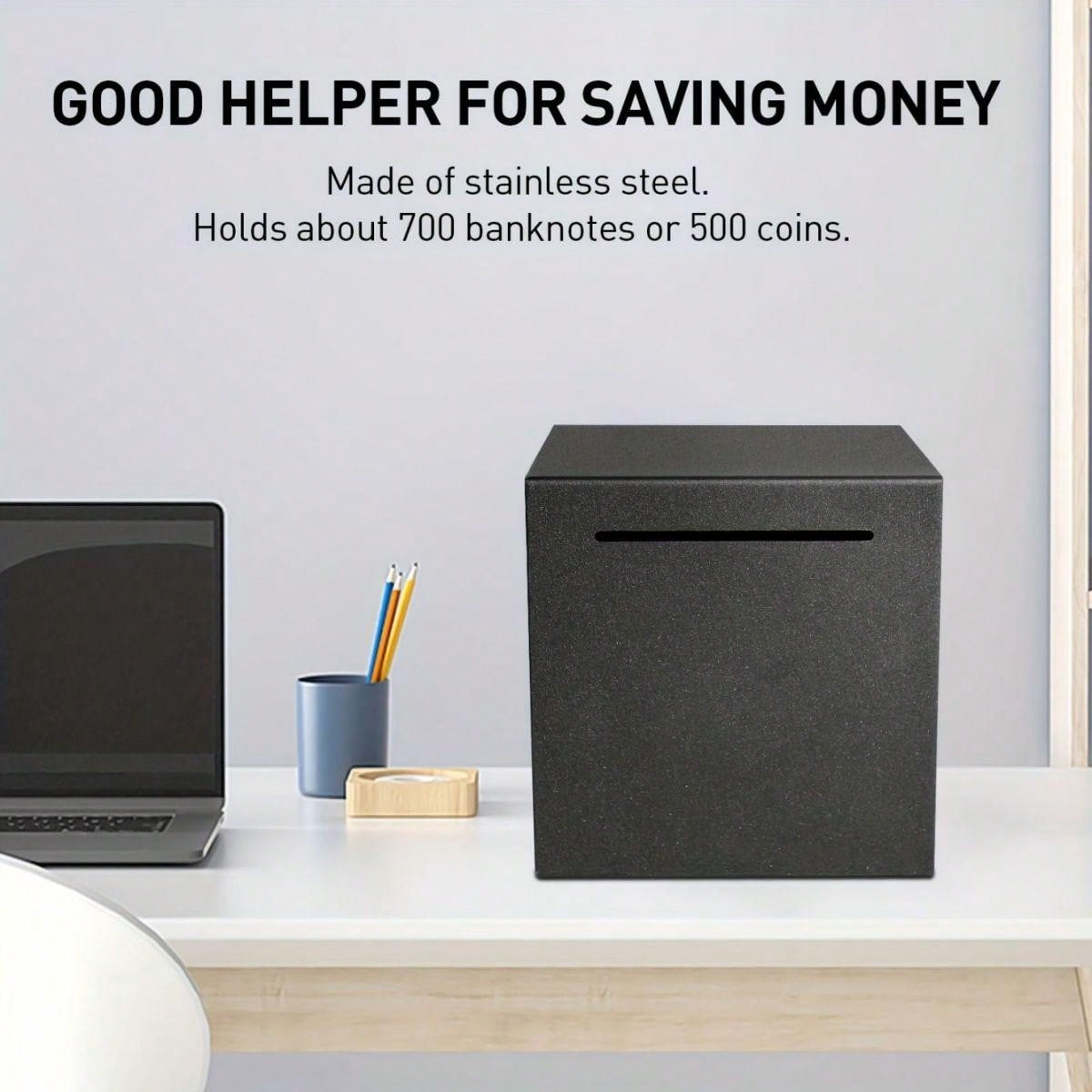1pc Frosted Metal Piggy Bank Can't Open Savings Bank,Stainless Steel Piggy Bank For Adults - Budget-Friendly Savings Solution - Break To Access Savings,Packaged And Shipped At Random Multicolor