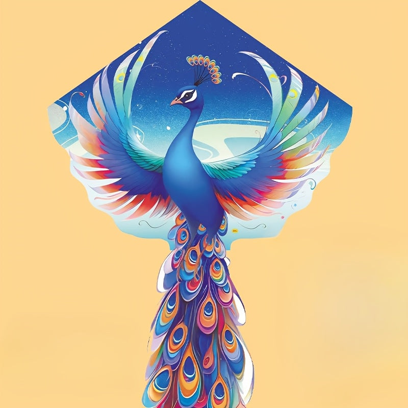 Perfect Festive Tail Beach Kite Vibrant Multicolor Peacock Kite - Large, Colorful 3D-Cut Polyester Bird Design with Festive Tail - Ideal for Beach, Park, and Yard Fun - Perfect Christmas Gift