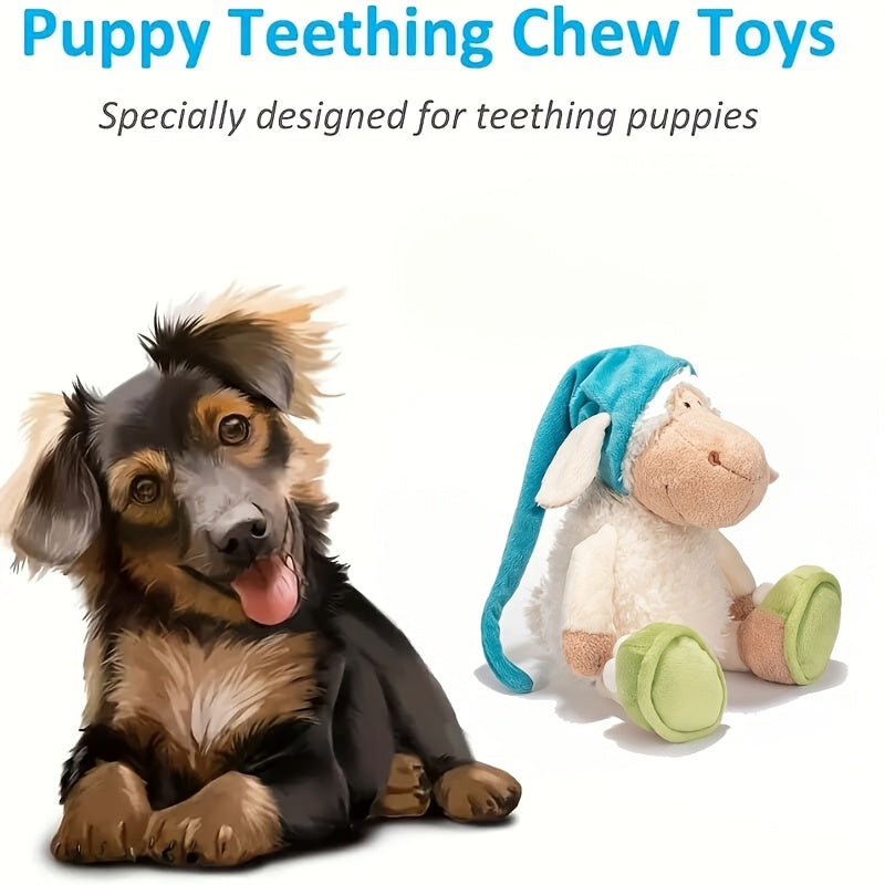 1pc Soft Cuddly Lamb Toy 1pc Cuddly Lamb Plush Toy, Soft Polyester Stuffed Animal, Interactive Pet Chew Toy for Dogs & Cats, Creative Shape, Ideal for Small to Medium Breeds, Durable Pet Supplies for Training & Decoration, Stuffed Plushies