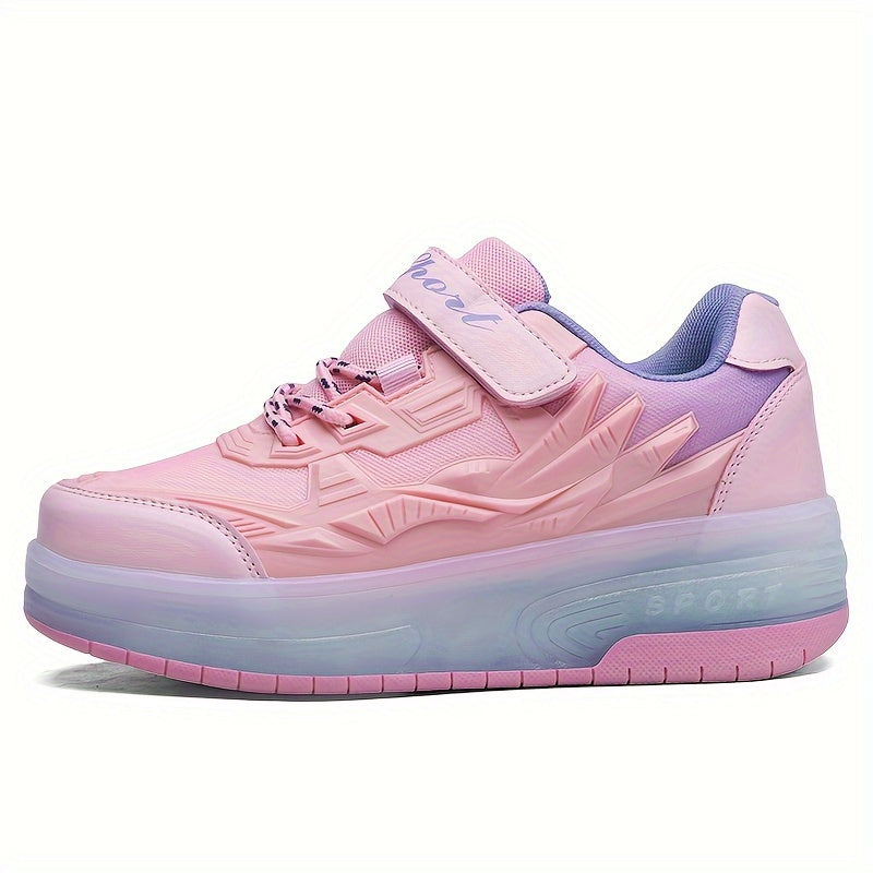Product Girls' Sports Outdoor Shoes with Charging Switch, Luminous Shoes, Dual Wheels and Removable Front Wheels Plus Hidden Rear Wheels for Running Shoes Skateboard Shoes Children's Shoes