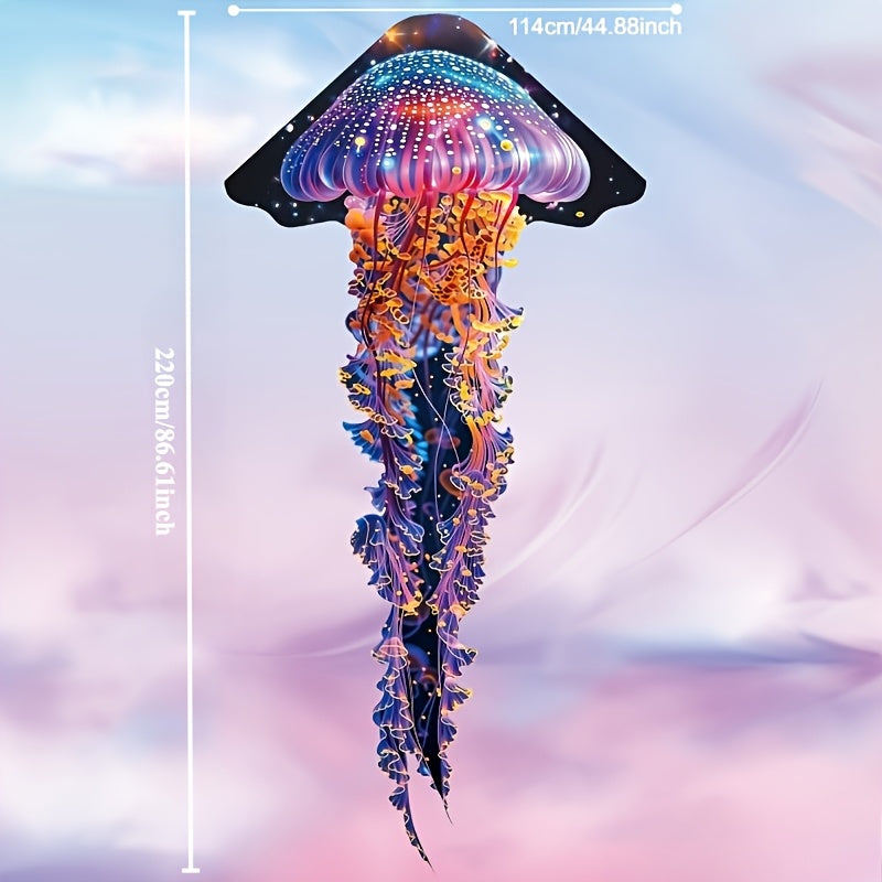 A Cool Giant Jellyfish Kite, Octopus Kite - Perfect for Outdoor Family Parties, Spring Activities, Durable And Easy to Assemble - Creative Ocean Themed Animal Themed Kite for Beach, Patio Lawn And Park, Holiday Gift Birthday Gift