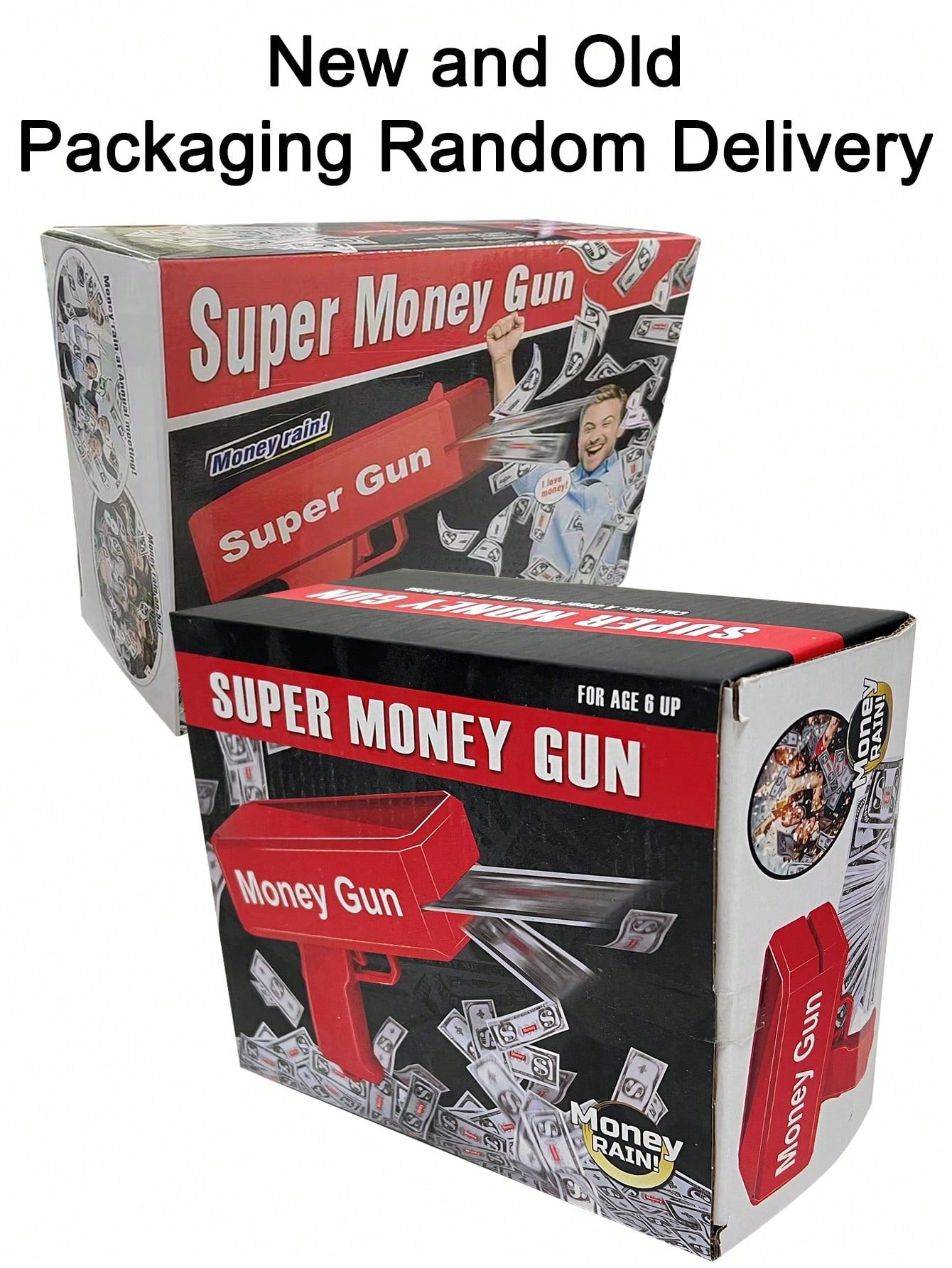 Super Money Guns Toys ,Fake Paper Playing Spray Money Gun Make It Rain Toy Gun, Handheld Cash Gun Fake Bill Dispenser Money Shooter Toy Gold