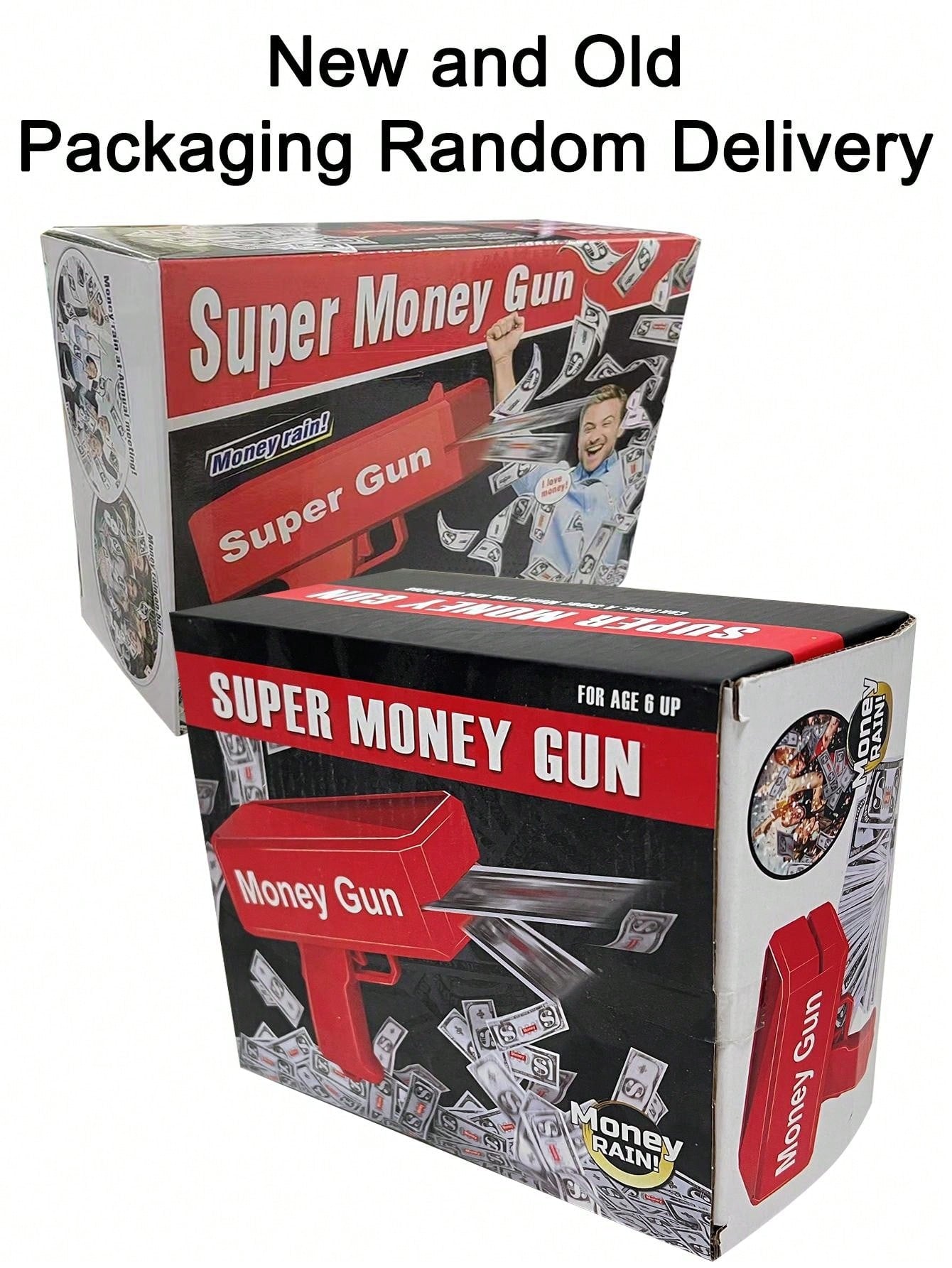 Super Money Guns Toys ,Fake Paper Playing Spray Money Gun Make It Rain Toy Gun, Handheld Cash Gun Fake Bill Dispenser Money Shooter Toy Gold