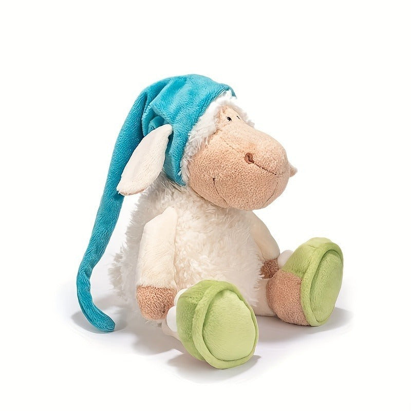 1pc Soft Cuddly Lamb Toy 1pc Cuddly Lamb Plush Toy, Soft Polyester Stuffed Animal, Interactive Pet Chew Toy for Dogs & Cats, Creative Shape, Ideal for Small to Medium Breeds, Durable Pet Supplies for Training & Decoration, Stuffed Plushies