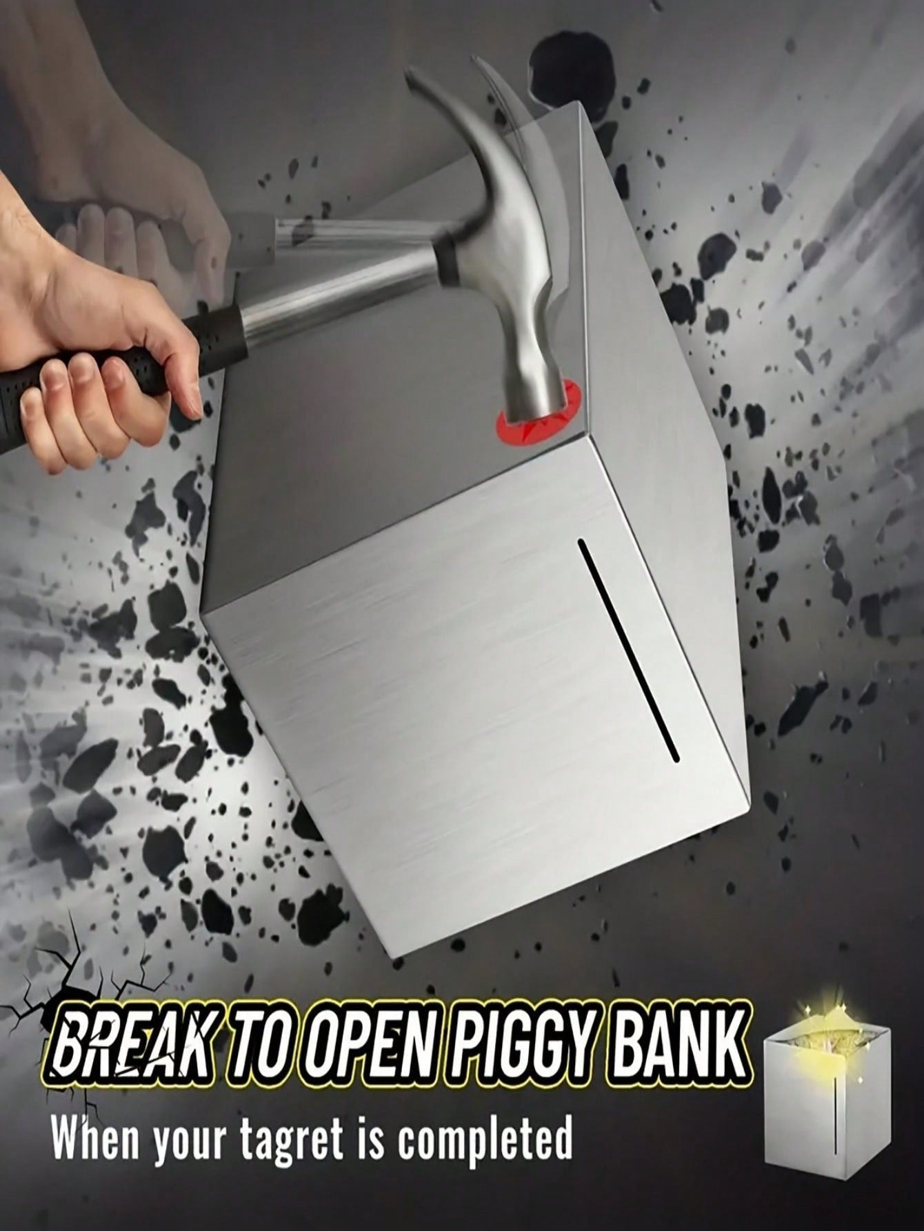 Stainless Steel Piggy Bank For Adults - Budget-Friendly Savings Solution - Break To Access Savings, Envelope Challenge, Bank Safe, 52 Week Savings Challenge Multicolor