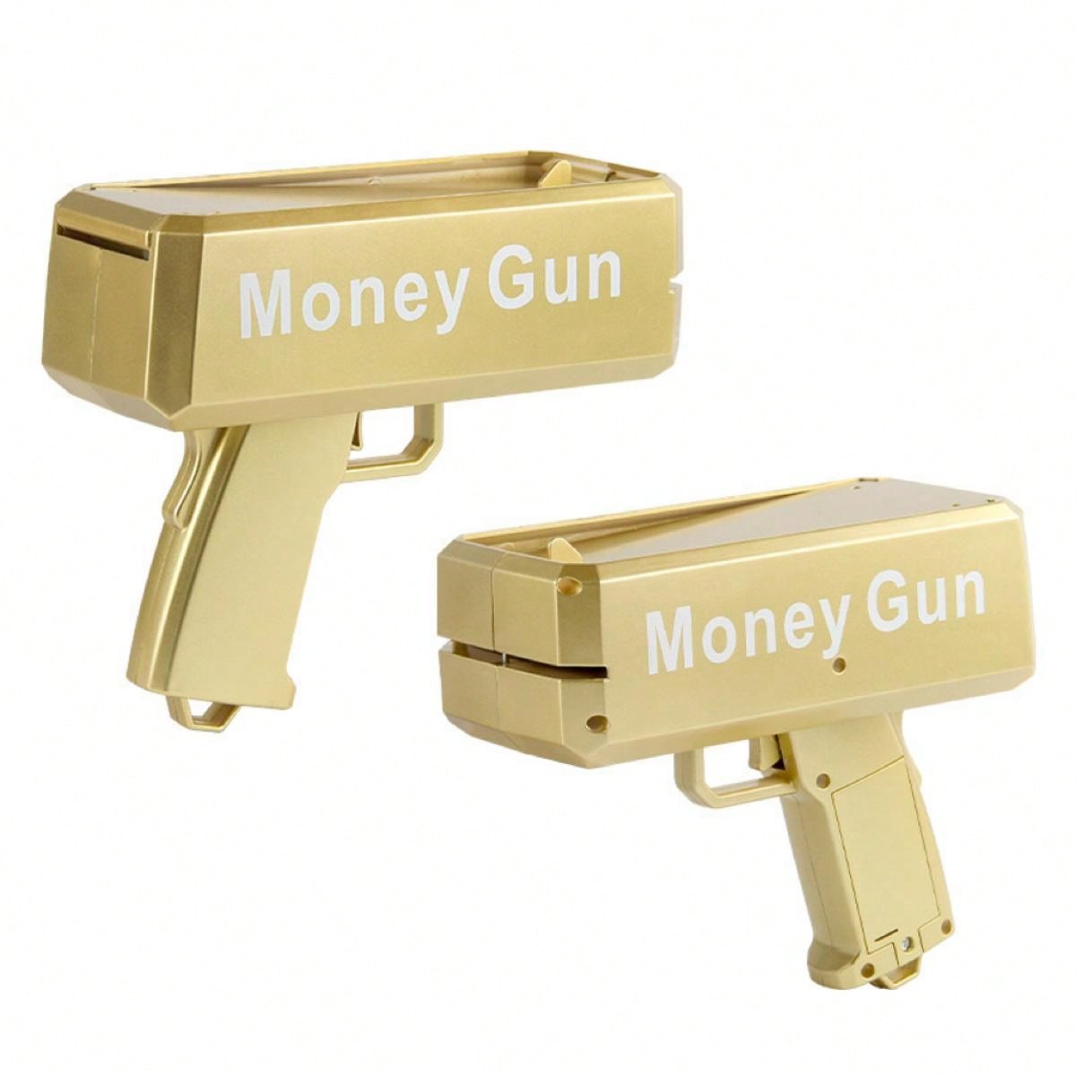 1pc 19cm Gold Electric Money Gun Toy, Party Atmosphere Cash Cannon, Battery Not Included (Includes 100pcs Bills),Christmas Gold