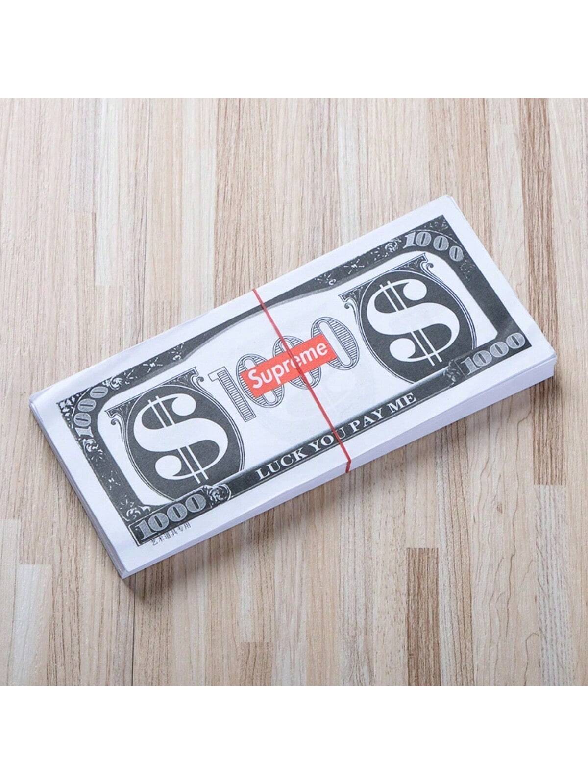 100pcs Prank Game Props, Fake Banknotes, Cash Shooting Gun, Movie, Video, Christmas, Halloween, Birthday Party And Festival Supplies Multicolor