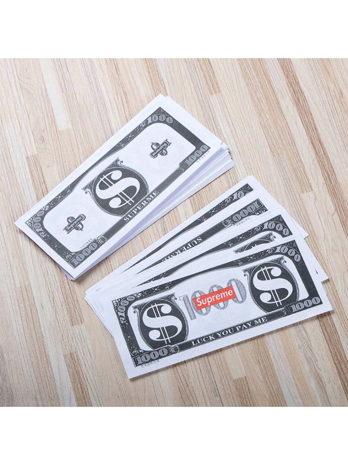 100pcs Prank Game Props, Fake Banknotes, Cash Shooting Gun, Movie, Video, Christmas, Halloween, Birthday Party And Festival Supplies Multicolor