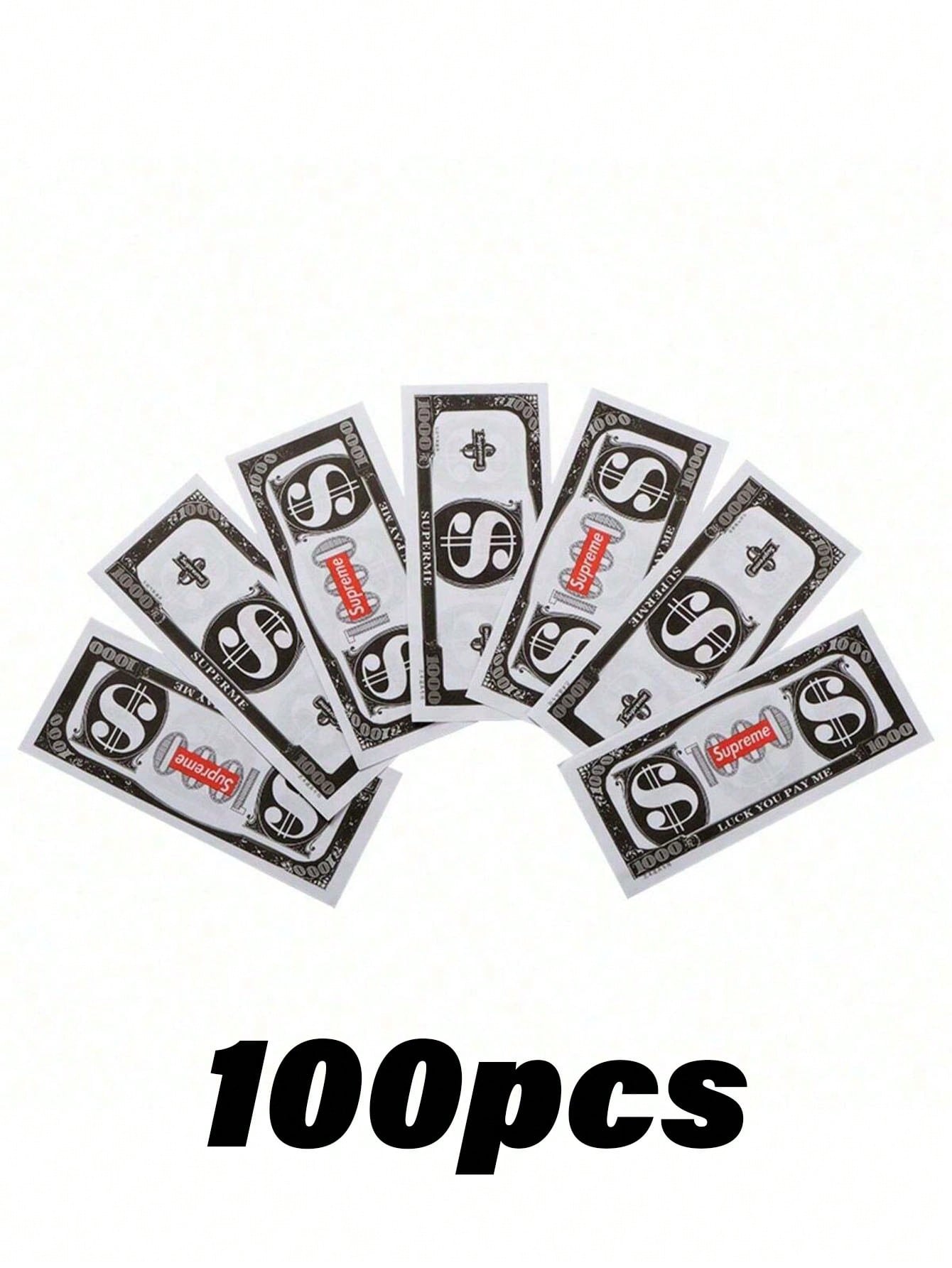 100pcs Prank Game Props, Fake Banknotes, Cash Shooting Gun, Movie, Video, Christmas, Halloween, Birthday Party And Festival Supplies Multicolor