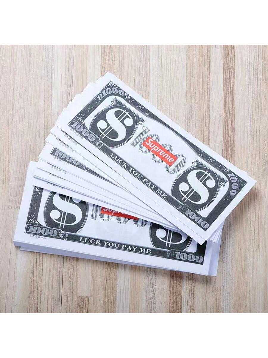 100pcs Prank Game Props, Fake Banknotes, Cash Shooting Gun, Movie, Video, Christmas, Halloween, Birthday Party And Festival Supplies Multicolor