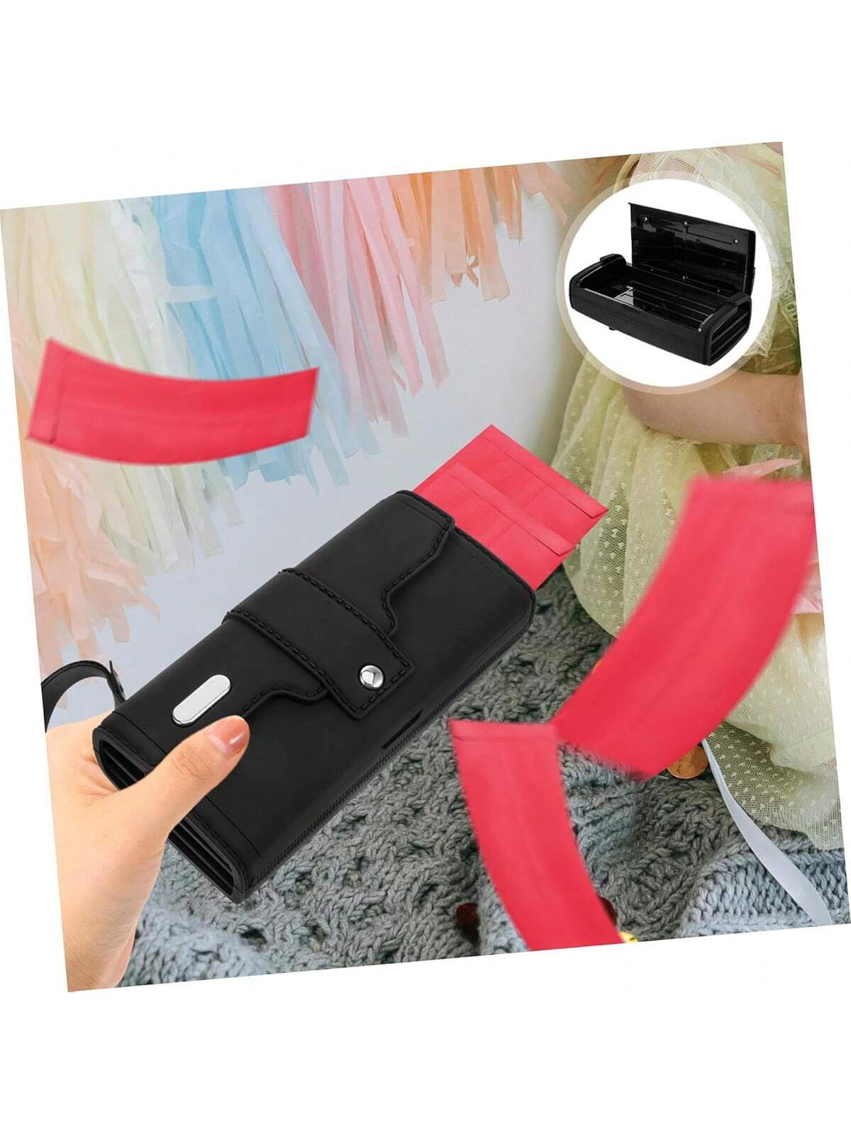 Money Rain Shooting Toy Gun With Prop Money Bag Cash Cannon With Money Spray Gun Can Spray Real Money With 100 Fake Bills Suitable For Game Movie Party Birthday Gift Black Black