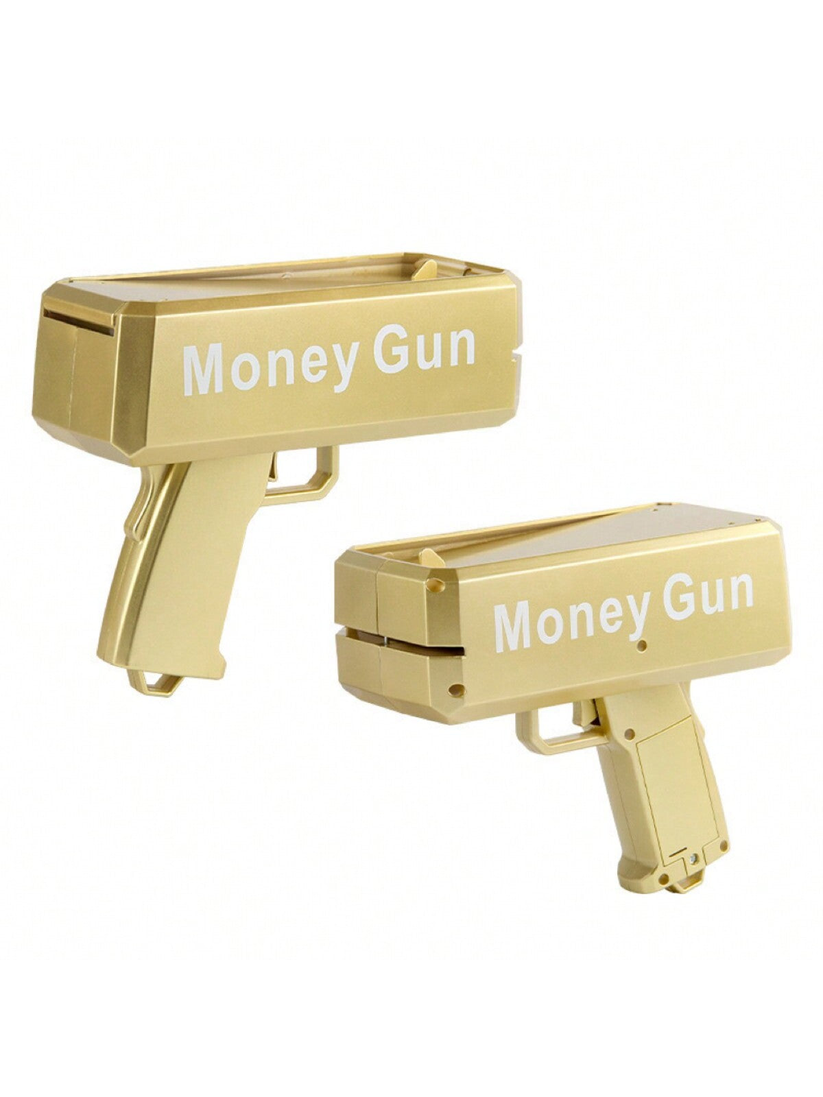 1pc 19cm Gold Electric Money Gun Toy, Party Atmosphere Cash Cannon, Battery Not Included (Includes 100pcs Bills),Christmas Gold