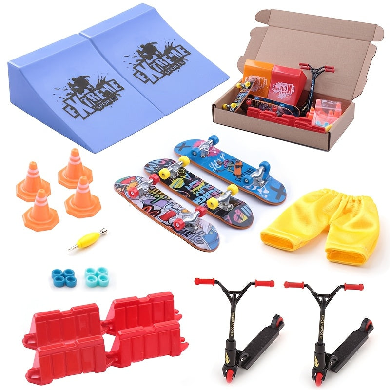 DIY finger kit including finger skateboard, finger bike, scooter, pants and tool accessories fingertip sports - Christmas, Christmas decorations, Christmas gifts