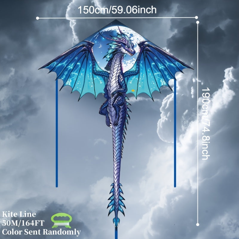 Mystical Ice Dragon Kite - 3D Cut, Durable Polyester, Perfect for Outdoor Beach & Park Fun, Creative Holiday Gift Idea, Best for Christmas, Perfect for Thanksgiving