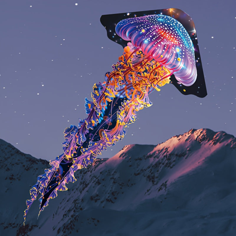 A Cool Giant Jellyfish Kite, Octopus Kite - Perfect for Outdoor Family Parties, Spring Activities, Durable And Easy to Assemble - Creative Ocean Themed Animal Themed Kite for Beach, Patio Lawn And Park, Holiday Gift Birthday Gift