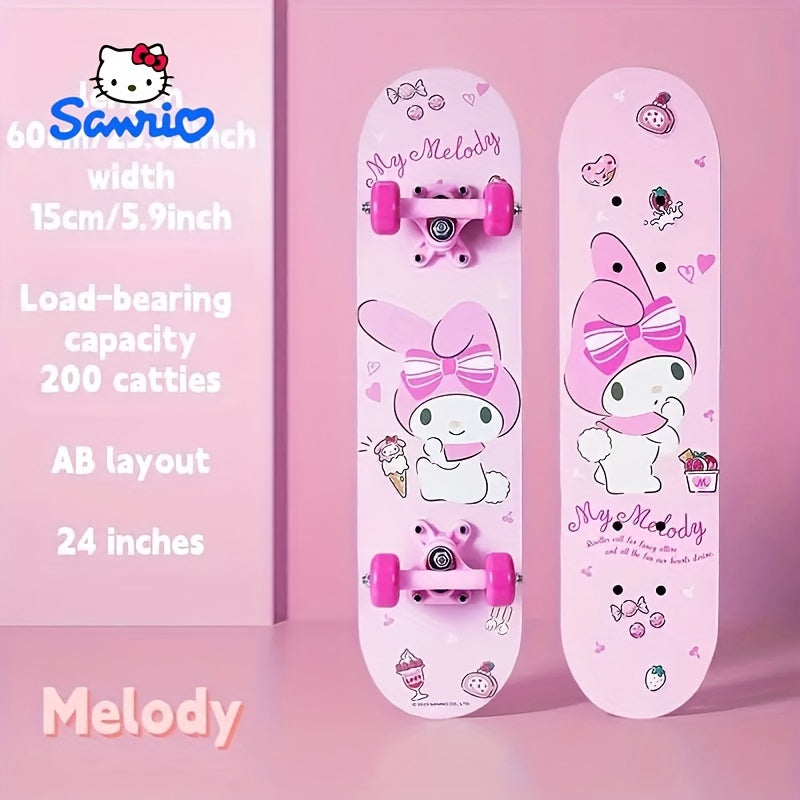 Strong Load Capacity SANRIO Hello Kitty & Friends Themed Skateboard - Dual Rocker Design, Perfect for Beginners, Ideal Christmas, Halloween, Birthday Gift