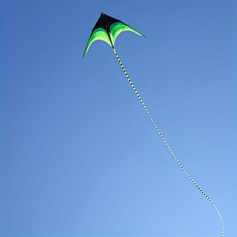 A Professional Triangular Green Kite with a Tail, High-Quality Outdoor Beach Game, Includes a Kite Line Board, Suitable for Beginners, Making It an Ideal Gift for Thanksgiving And Christmas.