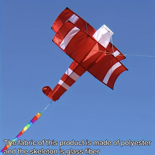 High-Flying Red & White Dual-Layer 1 Large 3D Plane Kite - 33.9\