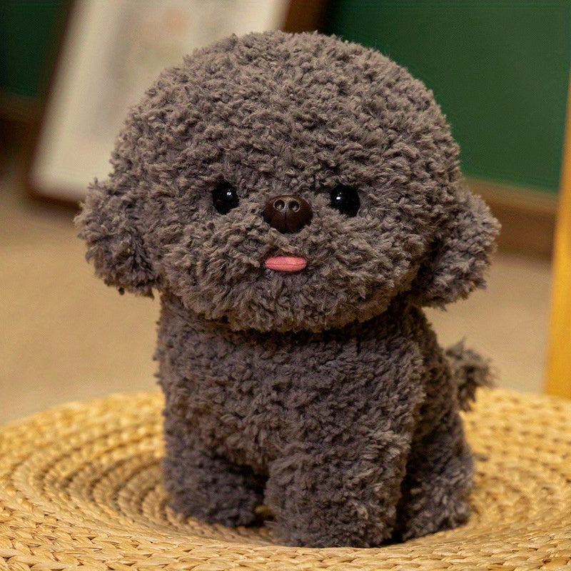1pc Yyds! Cute Tongued Puppy Plush Toy, Playful Teddy Bear Stuffed Animal, Soft Polyester Fiber, Soothing Doll, Perfect Birthday Gift, Stuffed Plushies
