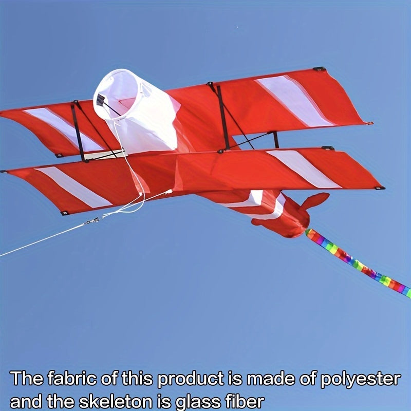 High-Flying Red & White Dual-Layer 1 Large 3D Plane Kite - 33.9\