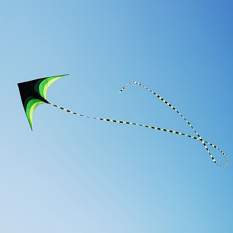A Professional Triangular Green Kite with a Tail, High-Quality Outdoor Beach Game, Includes a Kite Line Board, Suitable for Beginners, Making It an Ideal Gift for Thanksgiving And Christmas.