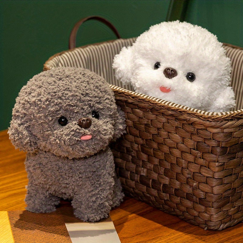 1pc Yyds! Cute Tongued Puppy Plush Toy, Playful Teddy Bear Stuffed Animal, Soft Polyester Fiber, Soothing Doll, Perfect Birthday Gift, Stuffed Plushies