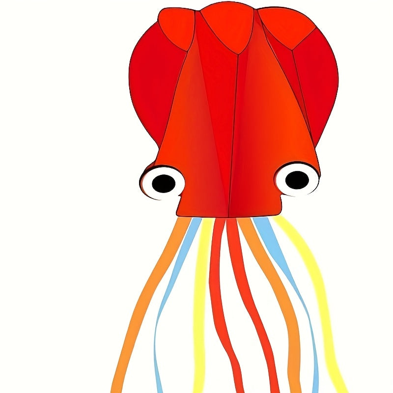 Bright Red Large Octopus Kite for Youngsters & Adults - Beginner-Friendly Outdoor Activity with Line & Handle, Vibrant Design for Festive Occasions like Halloween, Christmas, and New Year, Octopus Decor