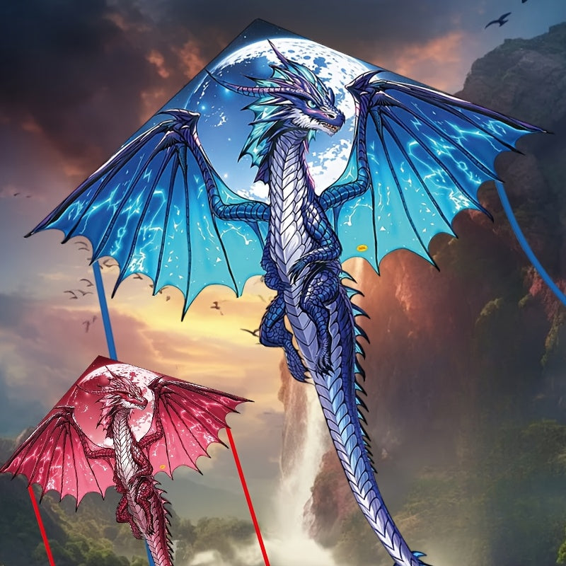 Mystical Ice Dragon Kite - 3D Cut, Durable Polyester, Perfect for Outdoor Beach & Park Fun, Creative Holiday Gift Idea, Best for Christmas, Perfect for Thanksgiving