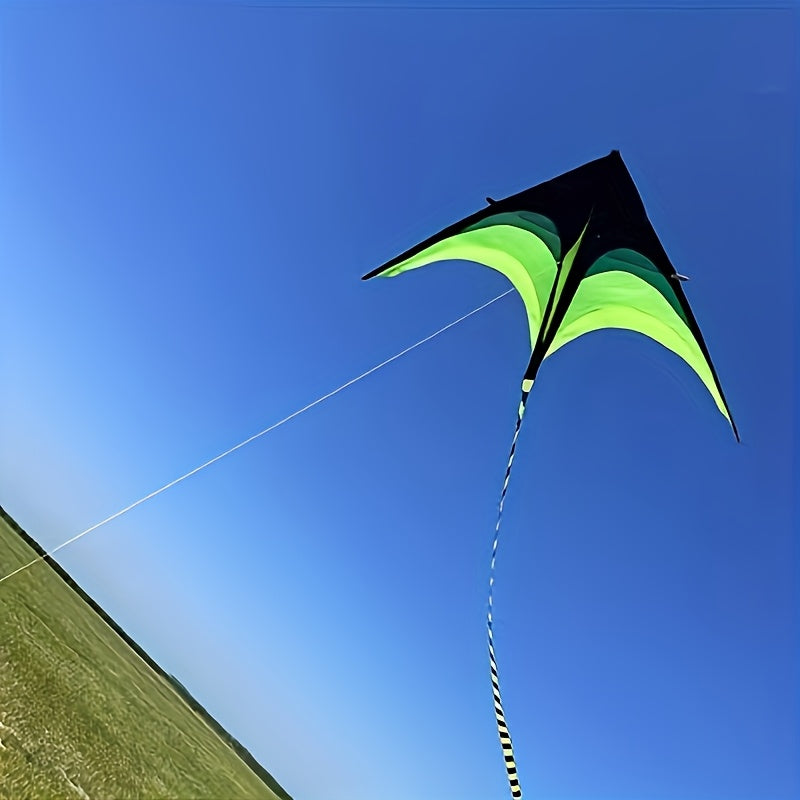 A Professional Triangular Green Kite with a Tail, High-Quality Outdoor Beach Game, Includes a Kite Line Board, Suitable for Beginners, Making It an Ideal Gift for Thanksgiving And Christmas.