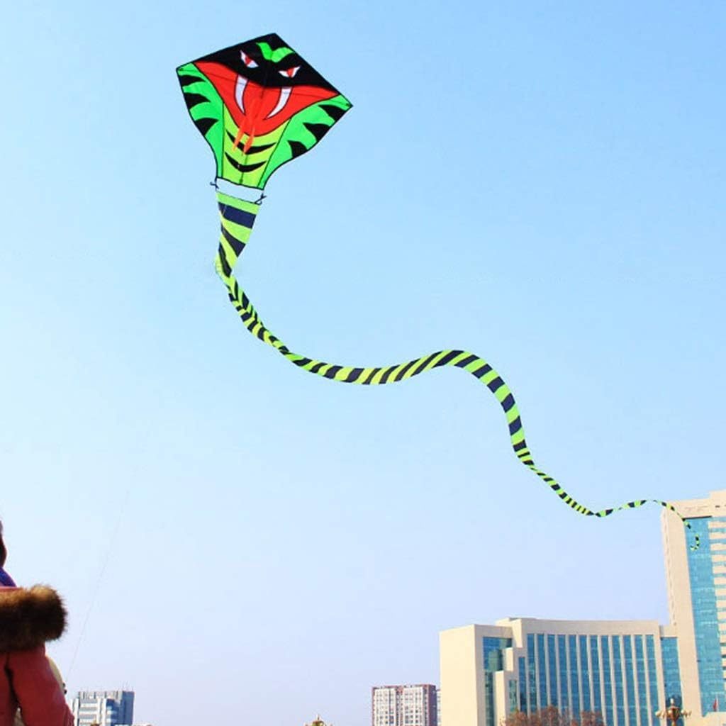 49ft Giant Cobra Snake Kite with Colorful Long Tail & 1476 ft String Line, Includes 7.8\