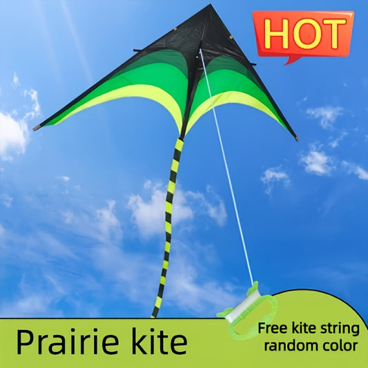 A Professional Triangular Green Kite with a Tail, High-Quality Outdoor Beach Game, Includes a Kite Line Board, Suitable for Beginners, Making It an Ideal Gift for Thanksgiving And Christmas.