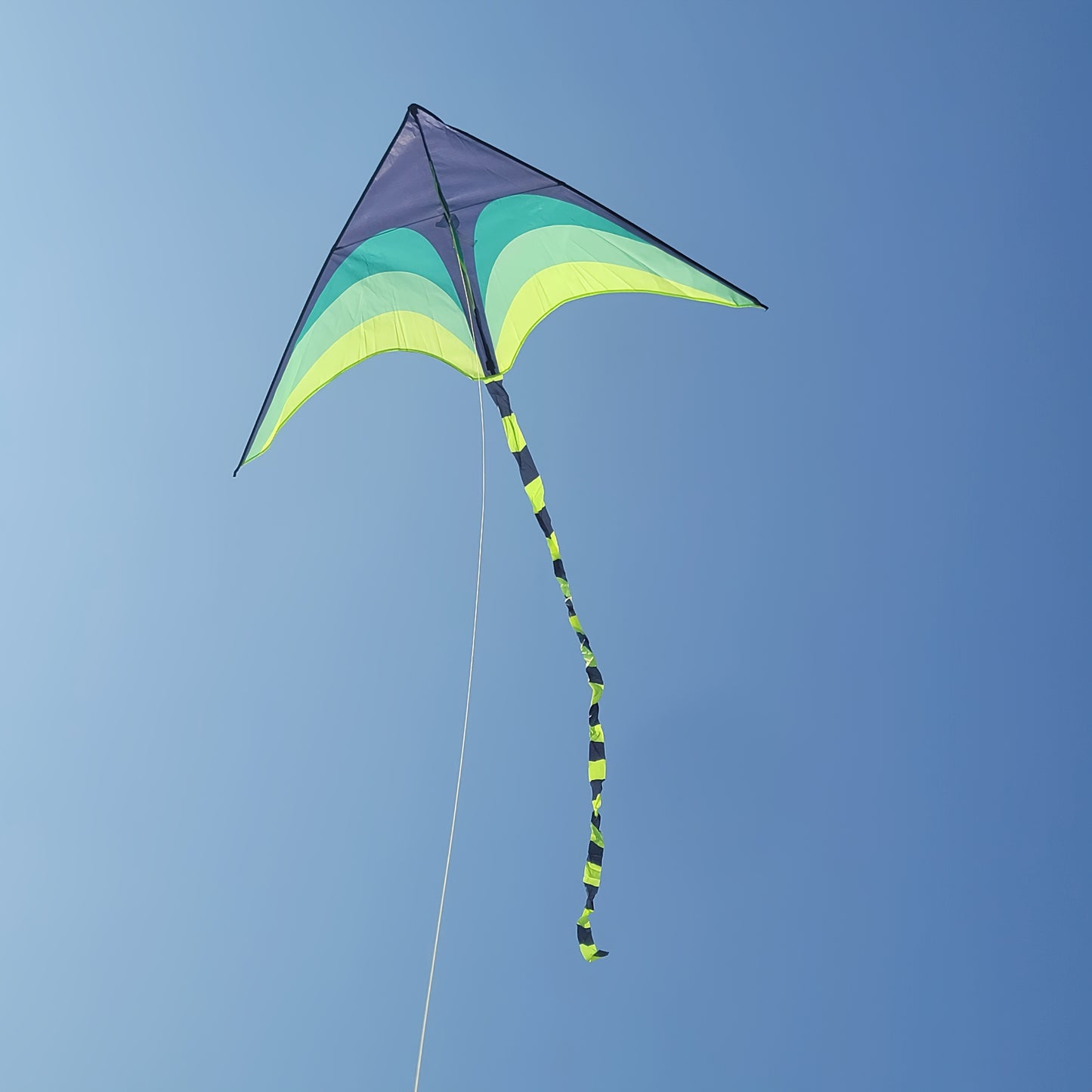 A Professional Triangular Green Kite with a Tail, High-Quality Outdoor Beach Game, Includes a Kite Line Board, Suitable for Beginners, Making It an Ideal Gift for Thanksgiving And Christmas.